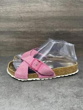 Birkenstock Siena Suede Sandals Womens Size 5 Pink Strap Slide Walking